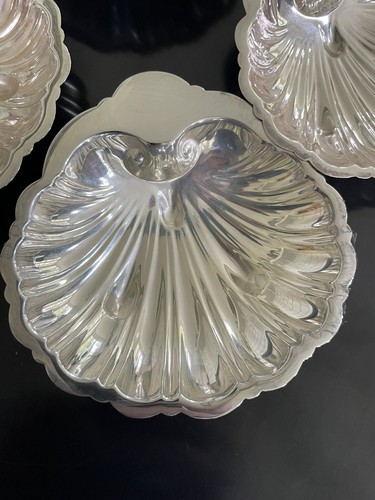BARKER BROTHERS SILVER on COPPER INDIVIDUAL NUT BON BON SHELL DISHES - SET OF 8 - Picture 2 of 6