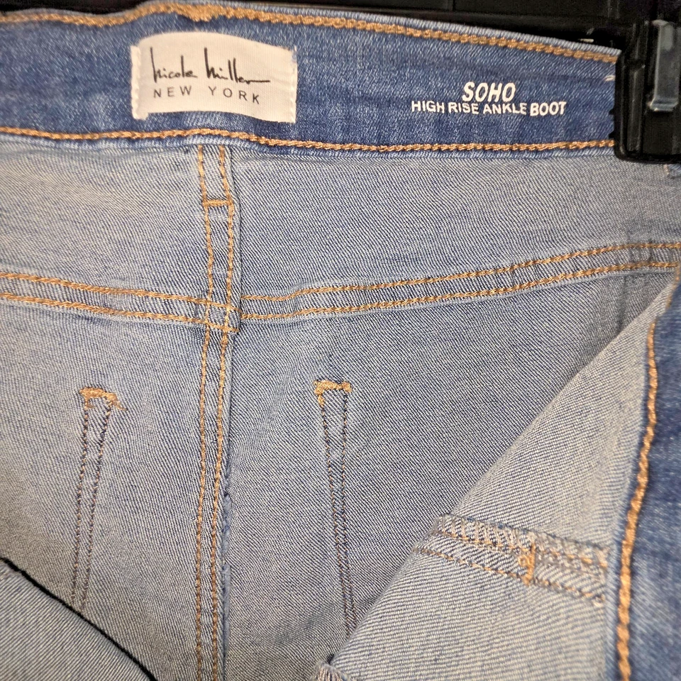 Nicole Miller New York Jeans Womens Blue Soho High Rise Ankle Boot - Sz 6 - Image 4 of 4