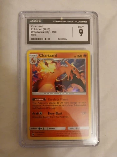 Pokémon TCG Charizard 3/70 Holo Rare Dragon Majesty 2018 CGC 9