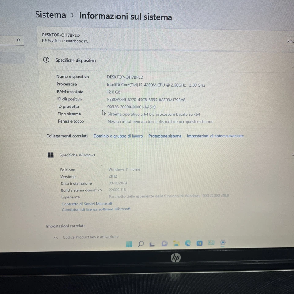 Notebook Hp 250 G3 17p(Intel Core I5 12gb Ram Ssd 500gb,radeon) Winows 11 Home - Immagine 3 di 4