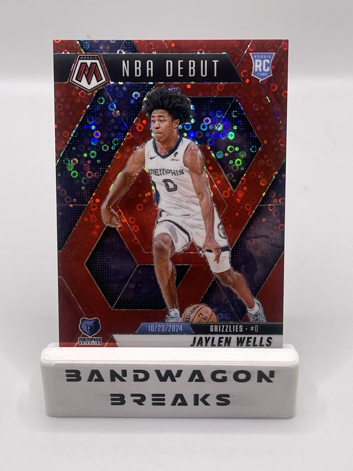 2024 Mosaic Jaylen Wells 260 NBA Debut Fast Break Red Disco /99 Rookie RC