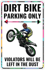 Dirt Bike Sign Decor - 9 X 14 Inches - Aluminum - Dirtbike Motocross Gifts Acces