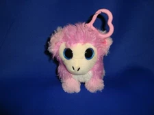 Scruff A Luvs Babies monkey pink Backpack Clip 4" plush