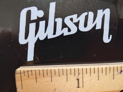 Gibson Electric Guitar, Premium Waterslide Decal, Opaque White Ink