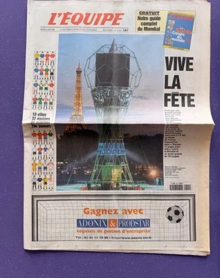 Collection Journaux L’Équipe France 98 Coupe du Monde 1998 Zidane Les Bleus - Photo 1/4