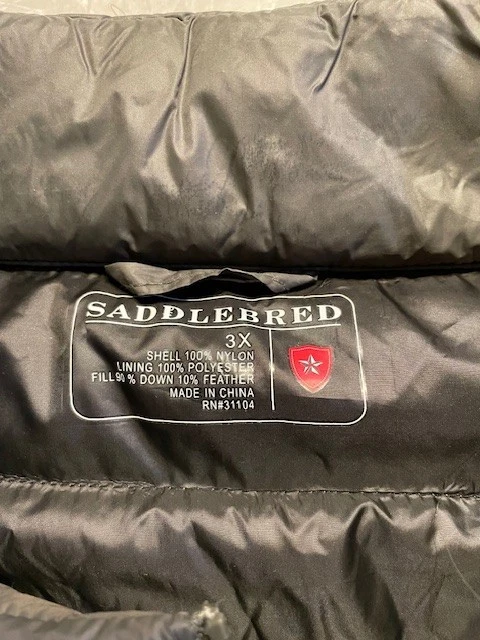 Saddlebred 3X Men's Dark Gray Lightweight Puffer Vest with Pockets - Image 3 of 4