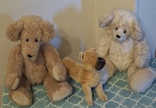 Lot Of 2 Antique Bears With Movable Joints And A Steiff Boxer