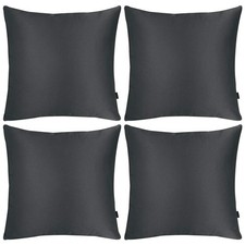 Faylapa 4 Pack Satin Throw Pillow Cases,Black Heavy Silk Satin Decorative Pil...