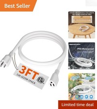 Flexible 3FT 16GA Extension Cord - Waterproof & Cold-Resistant for Every Need
