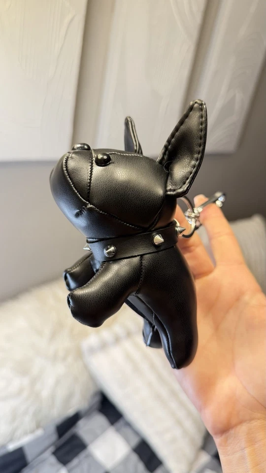 Bulldog Llavero,Llavero Cuero PU Creativo Lindo Animal Llavero Dije Perro Foto 2 de 4