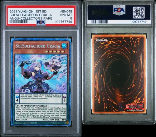 2021 YU-GI-OH! ANCIENT GUARDIANS #EN018 SOLSOLFACHORD GRACIA CR PSA 8 SLAB - Picture 3 of 3
