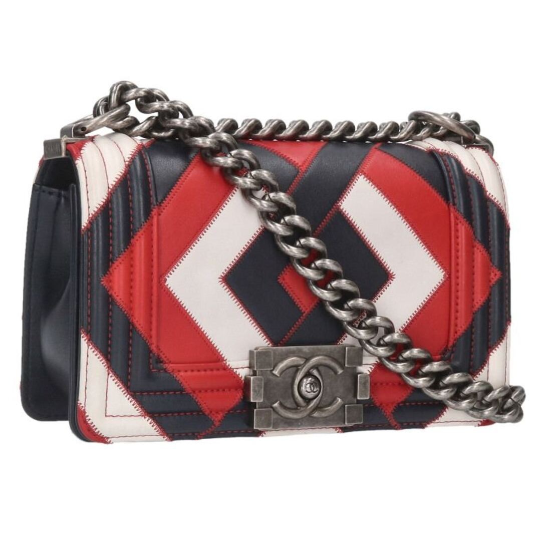 CHANEL Boy 20 Argyle Patchwork Chain Leather Shou… - image 2