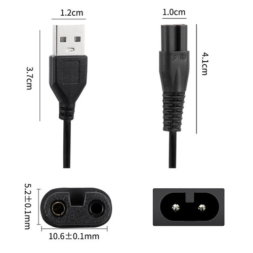 Household Pet Shaver USB Charging Cable Power Cord For C6/C7 Hair Trimmer Charge - Photo 3/8
