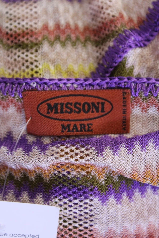 Missoni Mare Mujer Media Manga Rayas Tejido Cubre Beige Púrpura Talla IT 38 Foto 4 de 4