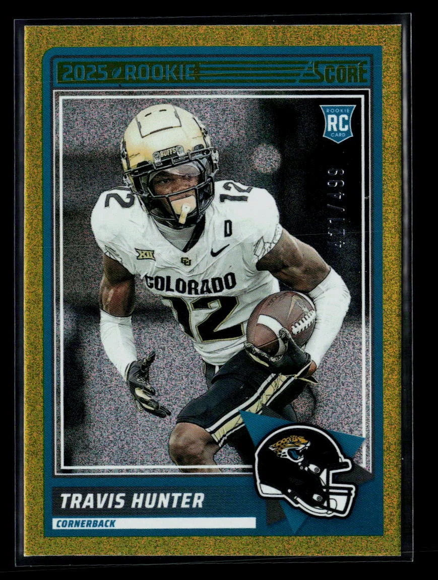 2025 Panini Score Travis Hunter #20 Gold RC /199