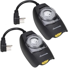 Waterproof 24-Hour Programmable Outdoor Light Timer for Holiday Decor