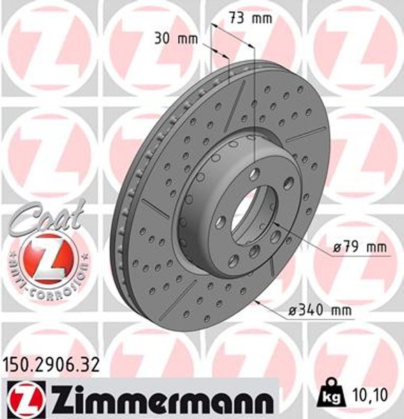 2X Bremsscheibe Formula F Zimmermann 150.2906.32 FüR BMW F22 F32 F20 F30 F21 F23-image