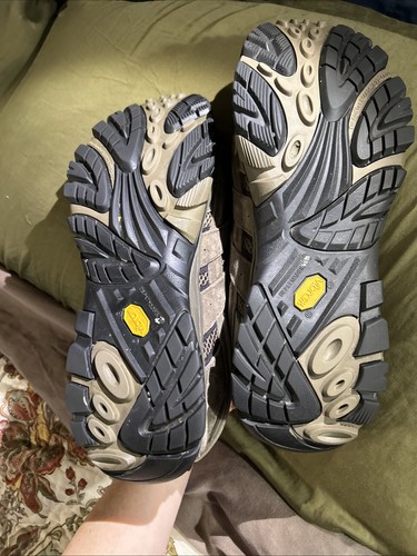 Merrell Vibram Mens Size 13 Hiking Shoes Walnut Suede Mesh Performance - Picture 8 of 24