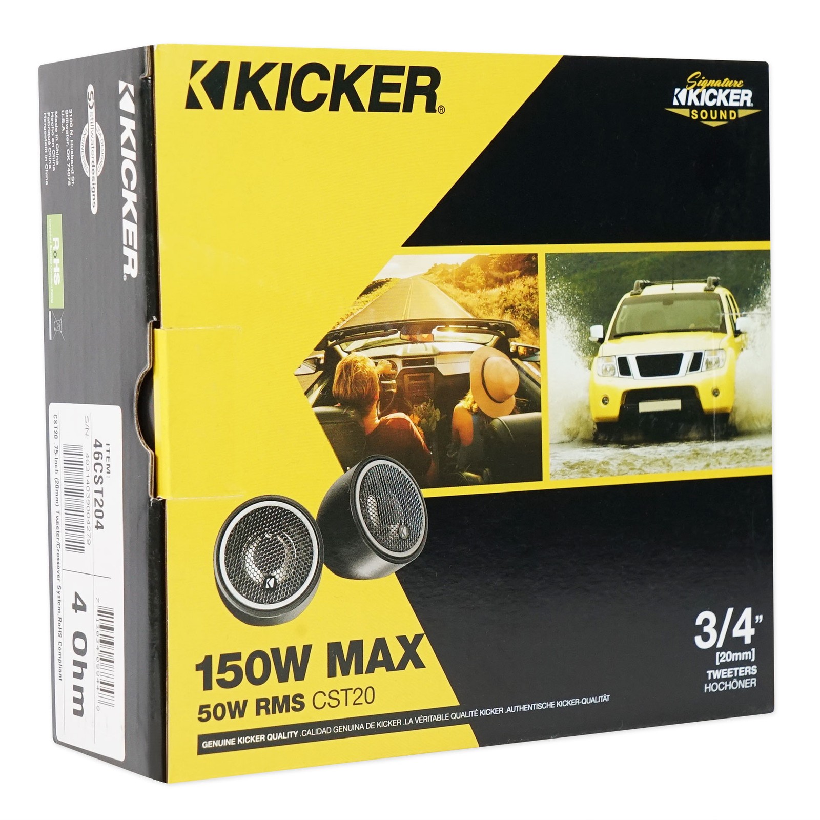 (4) KICKER 46CST204 200w 3/4" 0.75" Car Audio Tweeters, 4-Ohm CST20