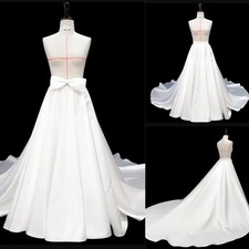 Satin Detachable Skirt Wedding Removable Train For Dresses Bow Bridal Overskirt