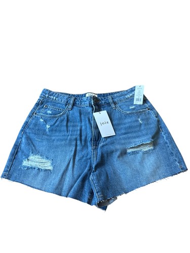 Joie Greer Damenshorts blau Reißverschluss Taschen roher Saum 29 - Bild 2 von 7