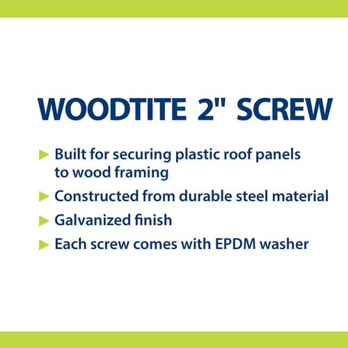 Woodtite 2" Hex-Head Wood Screws w/ EPDM Washer (50-Pack) - Picture 5 of 6
