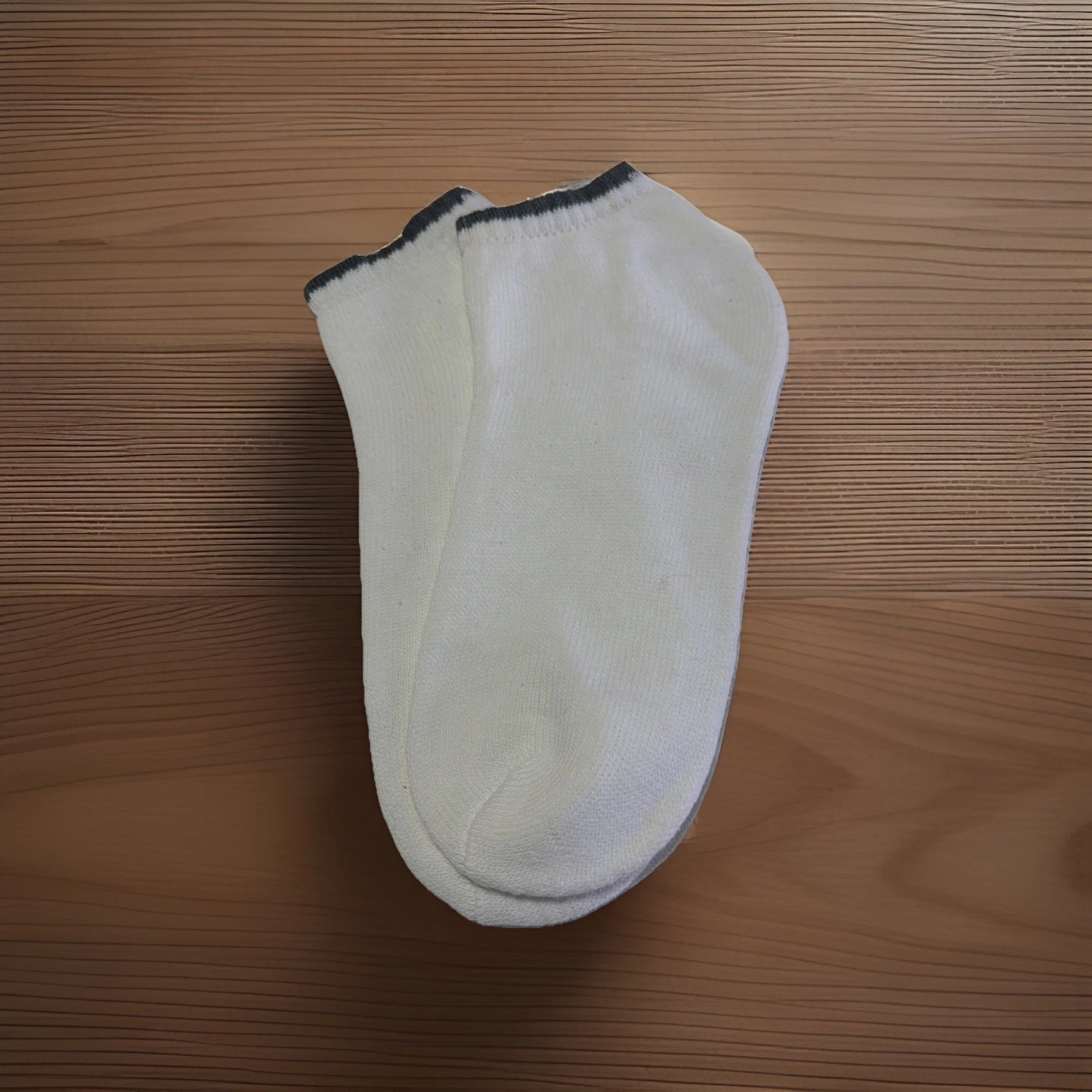 Women's VTG Socks Low Cut White Ankle Acrylic Blend Size 9-11 NOS 80s Grey.