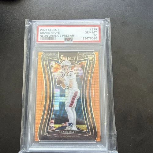 2024 PANINI SELECT NEON ORANGE PULSAR DRAKE MAYE ROOKIE RC 4/7 PSA 10