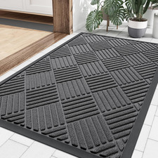 Front Door 35X23 Mat outside Entrance, Heavy Duty Outdoor Indoor Natural Rubber