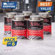 6 Pack X-tra Seal Chemical Vulcanizing Cement 8oz -black Rubber Tire Tube Repair