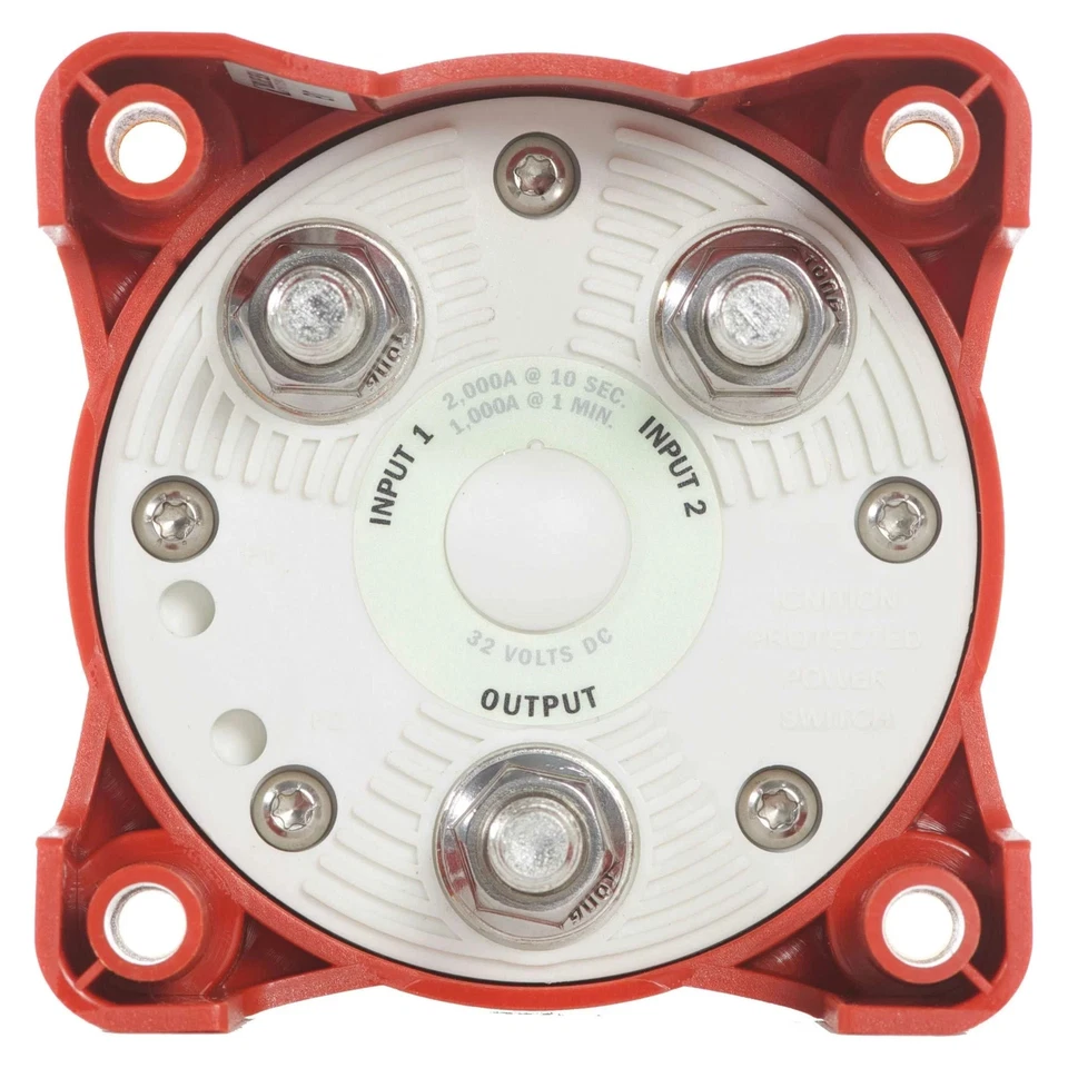 Interruptor de batería Blue Sea 9001e 4 posiciones barco marino RV interruptor selector rojo Foto 3 de 4