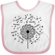 Inktastic Music Dandelion Musical Baby Bib Notes Musician Teacher Piano Lover