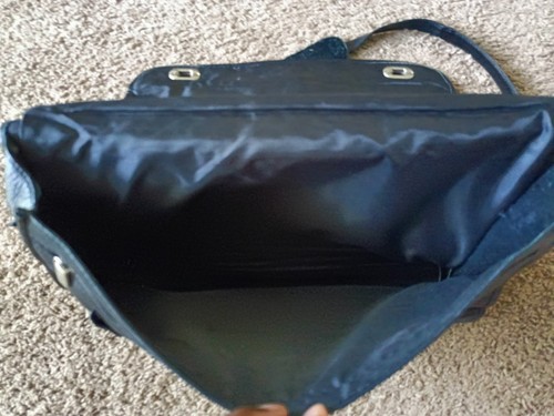 Bolso Mensajero de Cuero con Solapa Completa Bandolera Maletín Correa Ajustable - Imagen 5 de 9