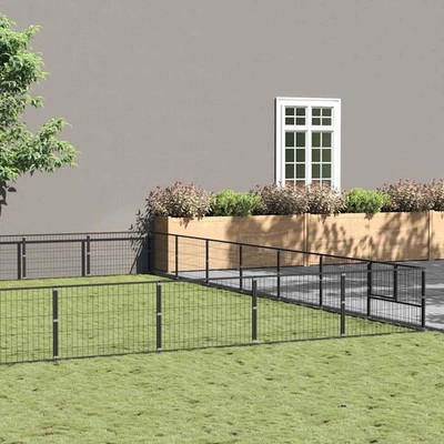 Hundezwinger Stahl Hundehaus Hundehütte Hundekäfig mehrere Auswahl vidaXL