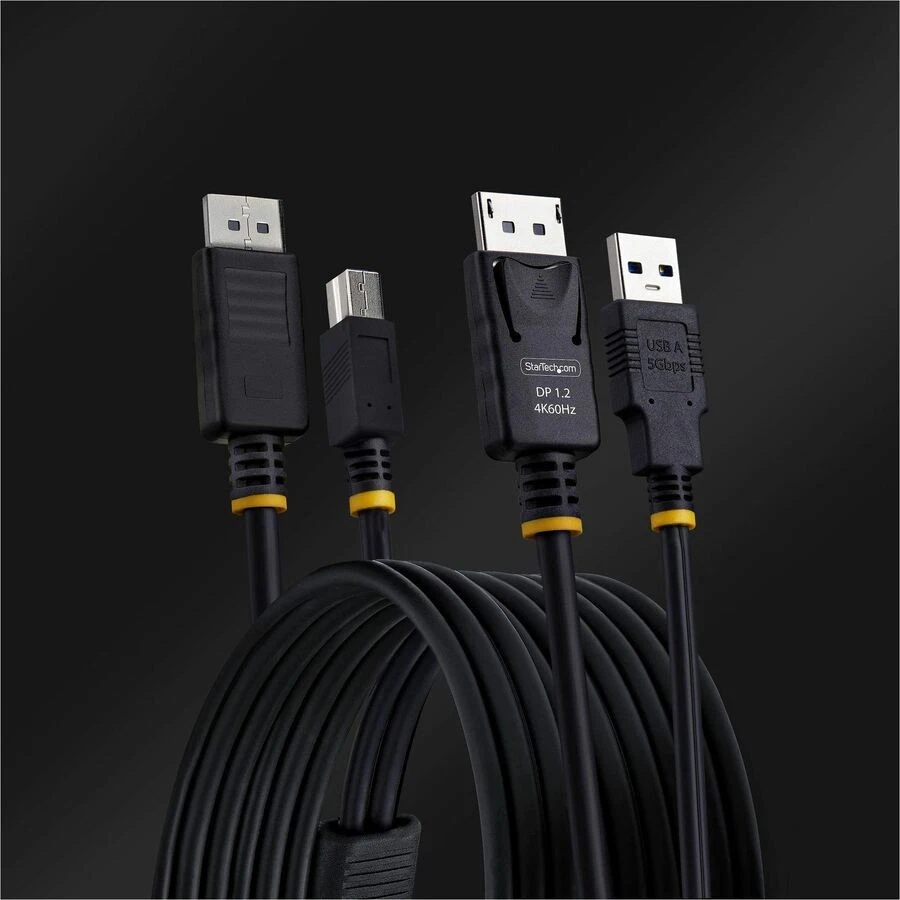 StarTech.com 6ft [1.8m] DisplayPort and USB 5Gbps KVM Cable, 4K 60Hz, - Image 4 of 4