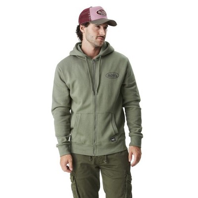 Von Dutch Logo Hoodie mit Reißverschluss khaki, Gr. M