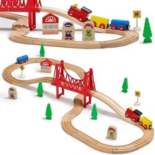 Wooden Train Tracks Lot Railway Pieces Set Play for Thomas the Train Brio
