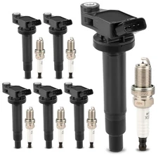 Ignition Coil Pack & Iridium Spark Plugs Set for Toyota Lexus V6 3.0L/3.3L