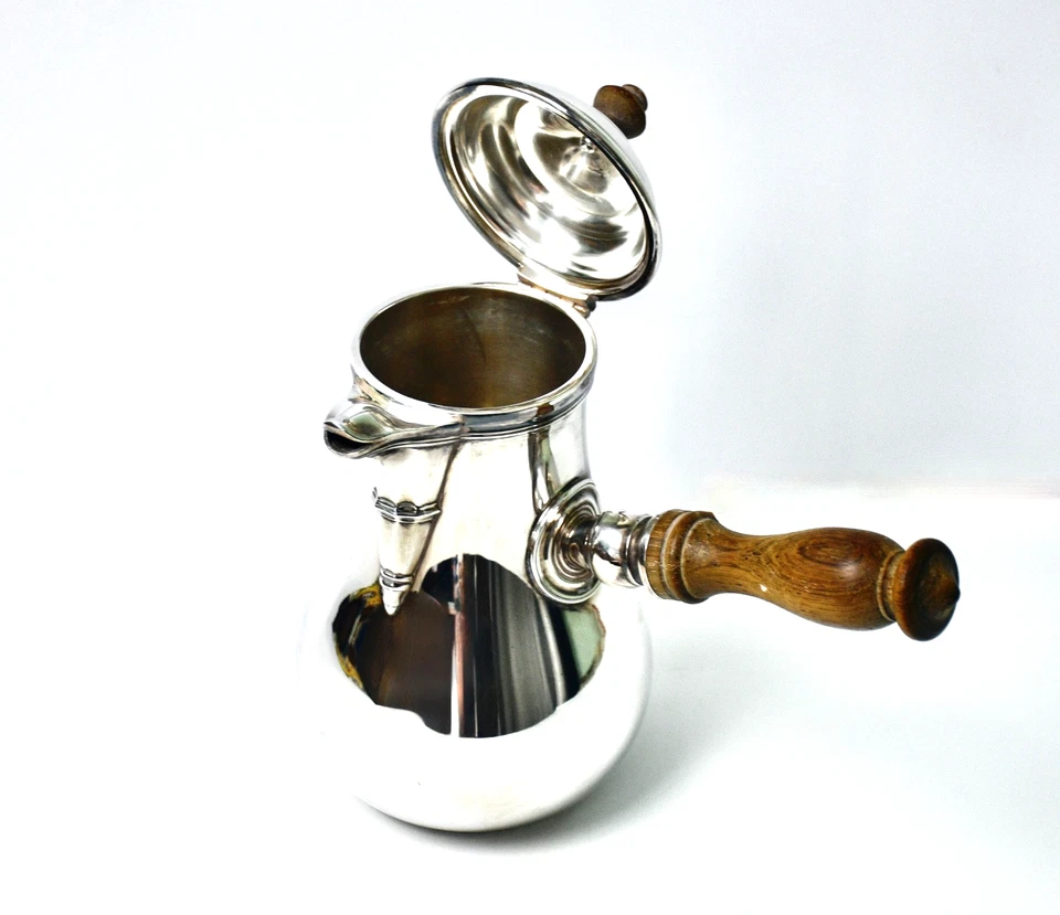 Antique Emelie Puiforcat French Silver Plate Chocolate Pot - Excellent Condition - Image 2 of 4