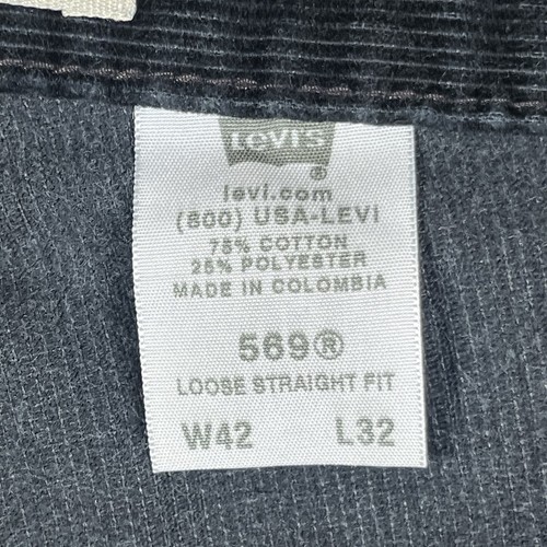Levis 569 Jeans Herren 41x30* Schwarz Loose Straight Fit Cord Baggy Wide Leg Y2K - Bild 6 von 10