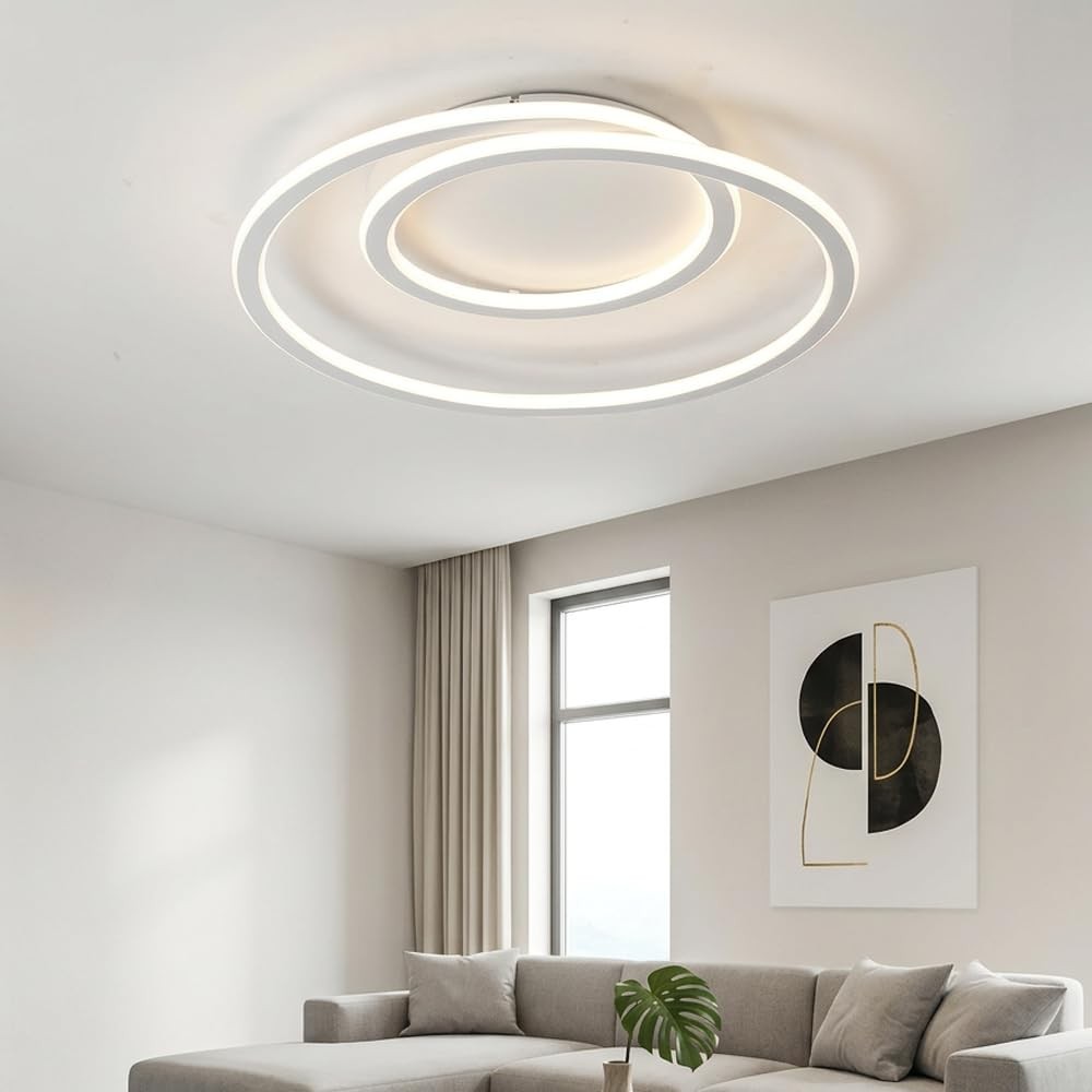 Lustre de salon LED 40cm avec éclairage homogène blanc naturel anti-scintillement