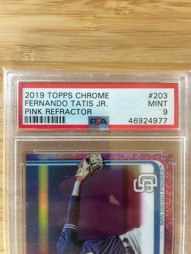 2019 Topps Chrome Fernando Tatis Pink Refractor RC - PSA 9 - San Diego Padres - Picture 2 of 4