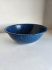 Blue with White Speckle Metal Enamel Bowl  2.75” High X 7.5” Across Camping 