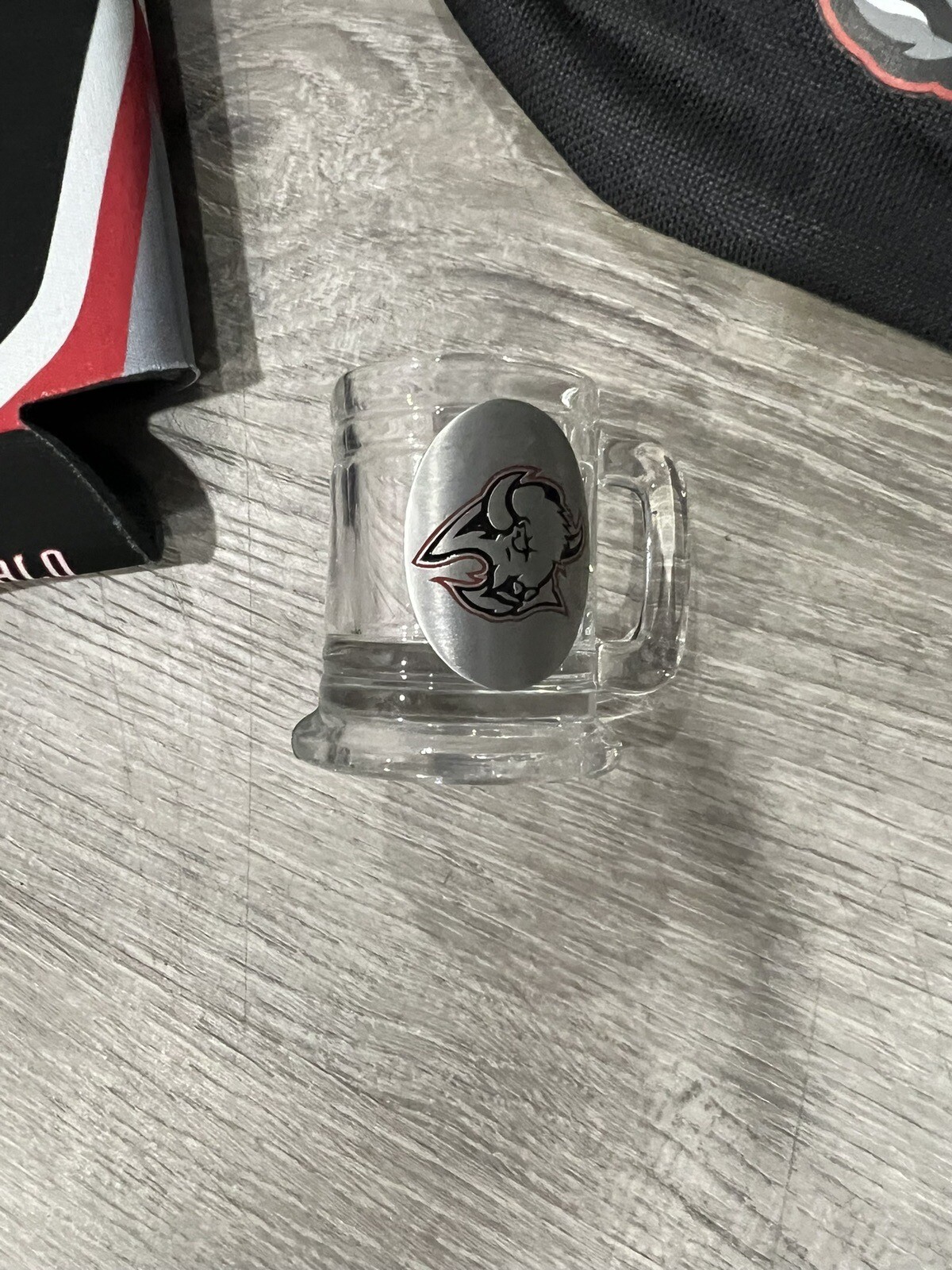 Buffalo Sabres Goat Head Red Black Fanny Pack, Koozie & Shot Glass Set