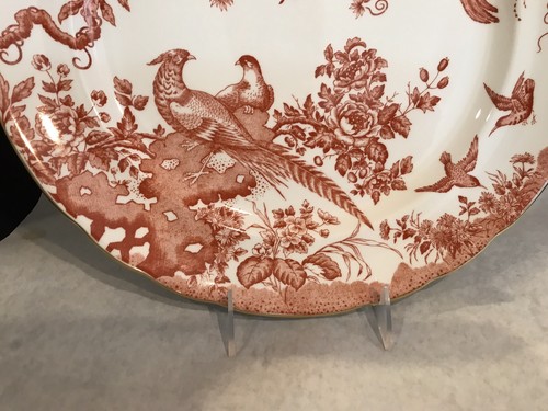 Vintage Royal Crown Derby Porcelain Red/orange Aves round Serving Platter 13 7/8 - Picture 3 of 12