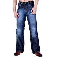 MENS BOOTCUT DENIM JEANS WIDE LEG FLARE BLACK BLUE GREY BIG XL WAIST 28-48 AD