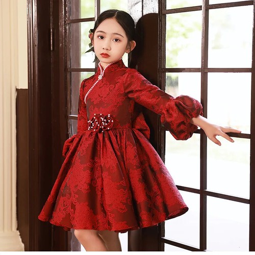Chinese Style Girls Fashion Dress Formal Elegant Costumes Birthday Banquet Gown - Picture 2 of 19