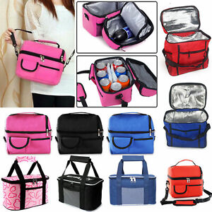 Adult Kids oxford Insulated Lunch Bag Coolbag Work Picnic Food Storage Lunchbox
