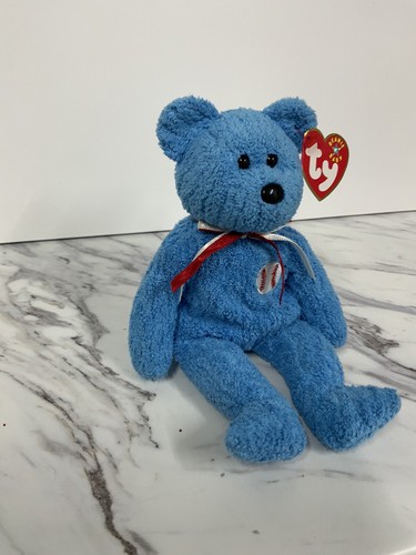 TY Beanie Baby Addison Baseball Teddybär mit Etikett Spielzeug 2001 - Bild 3 von 12