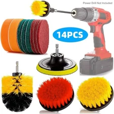14x Electric Drill Brush Attachment Set All Purpose Cleaning Kit Power Scrubber